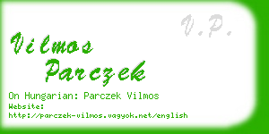 vilmos parczek business card